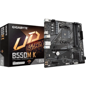 GIGABYTE AMD B550 Chipset for AMD AM4; 4x Dual DDR4; 2x M2; HDMI; DP; mATX