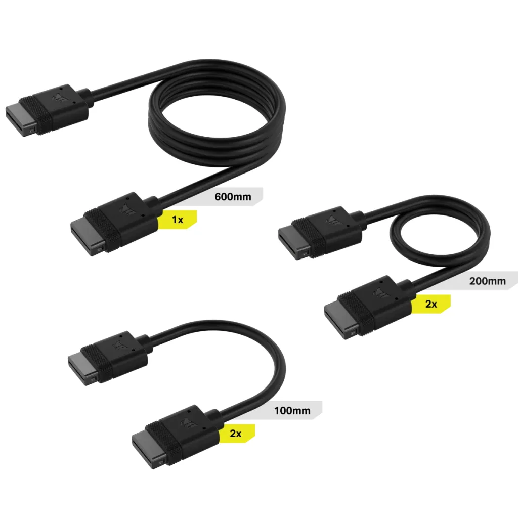 Corsair iCUE LINK Cable Kit with Straight connectors; Black 1 Corsair iCUE LINK Cable Kit with Straight connectors; Black