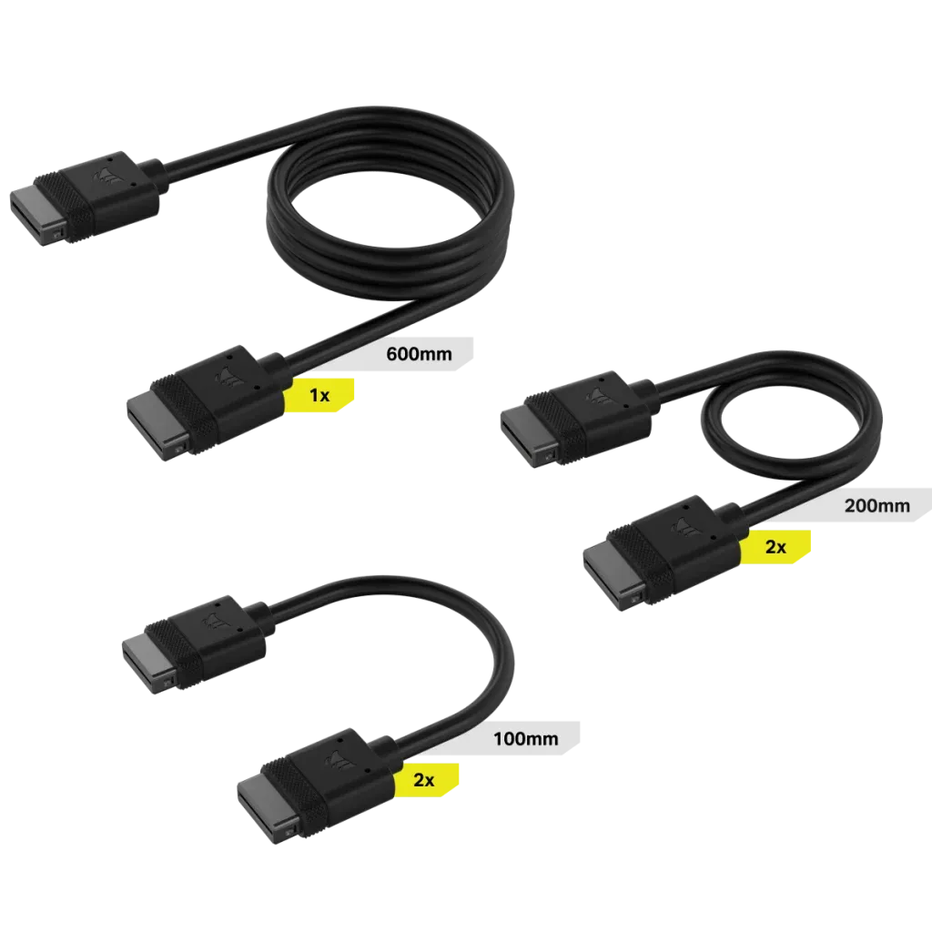 Corsair iCUE LINK Cable Kit with Straight connectors; Black 2 Corsair iCUE LINK Cable Kit with Straight connectors; Black - Image 2