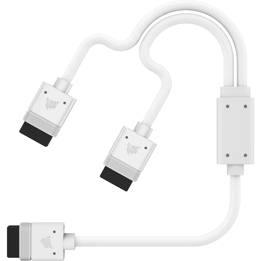 Corsair iCUE LINK Cable; 1x 600mm Y-Cable with Straight connectors; White 2 Corsair iCUE LINK Cable; 1x 600mm Y-Cable with Straight connectors; White - Image 2