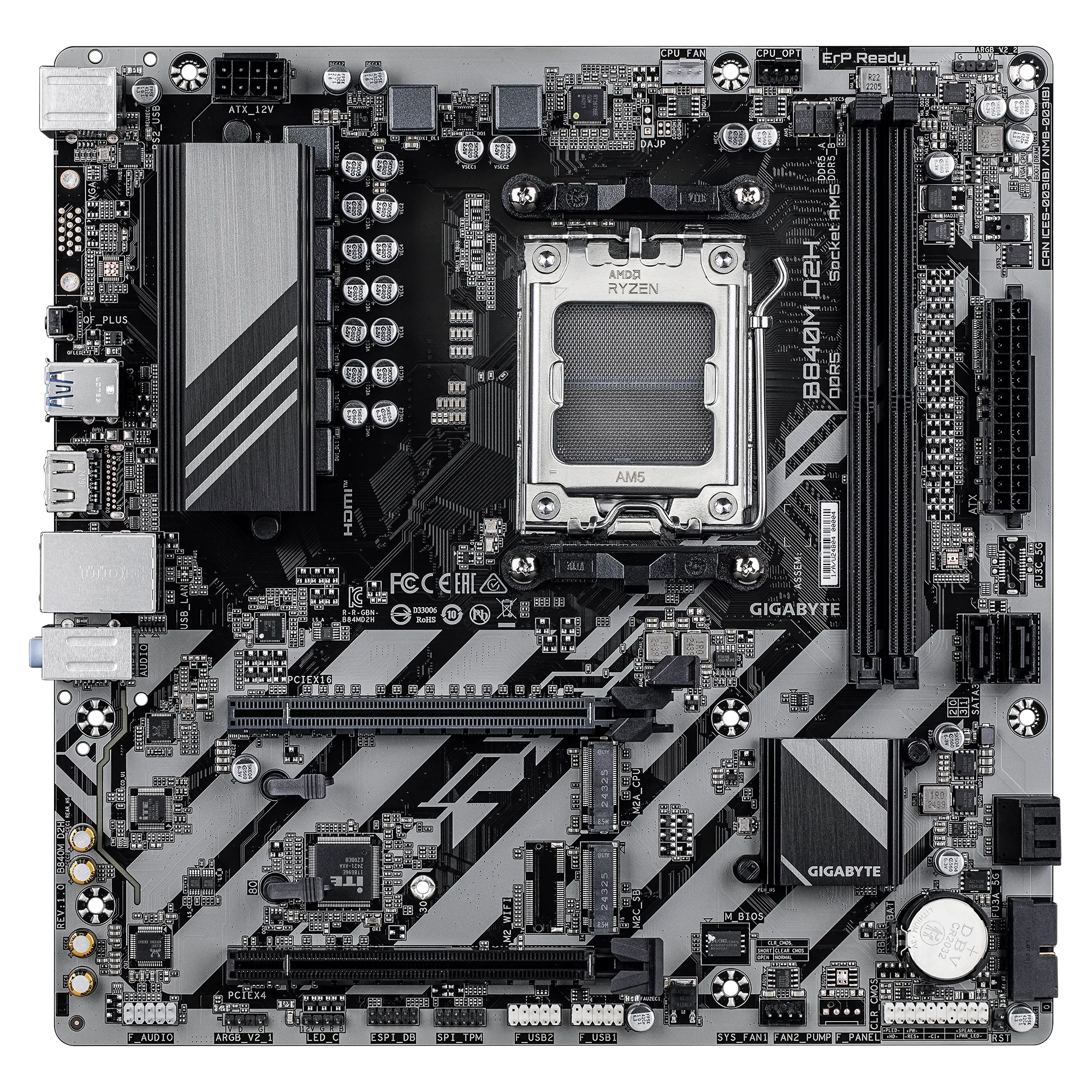 GIGABYTE AMD B840 Chipset for AMD AM5; 2x Dual DDR5; 2x M2; 1x HDMI - Image 2