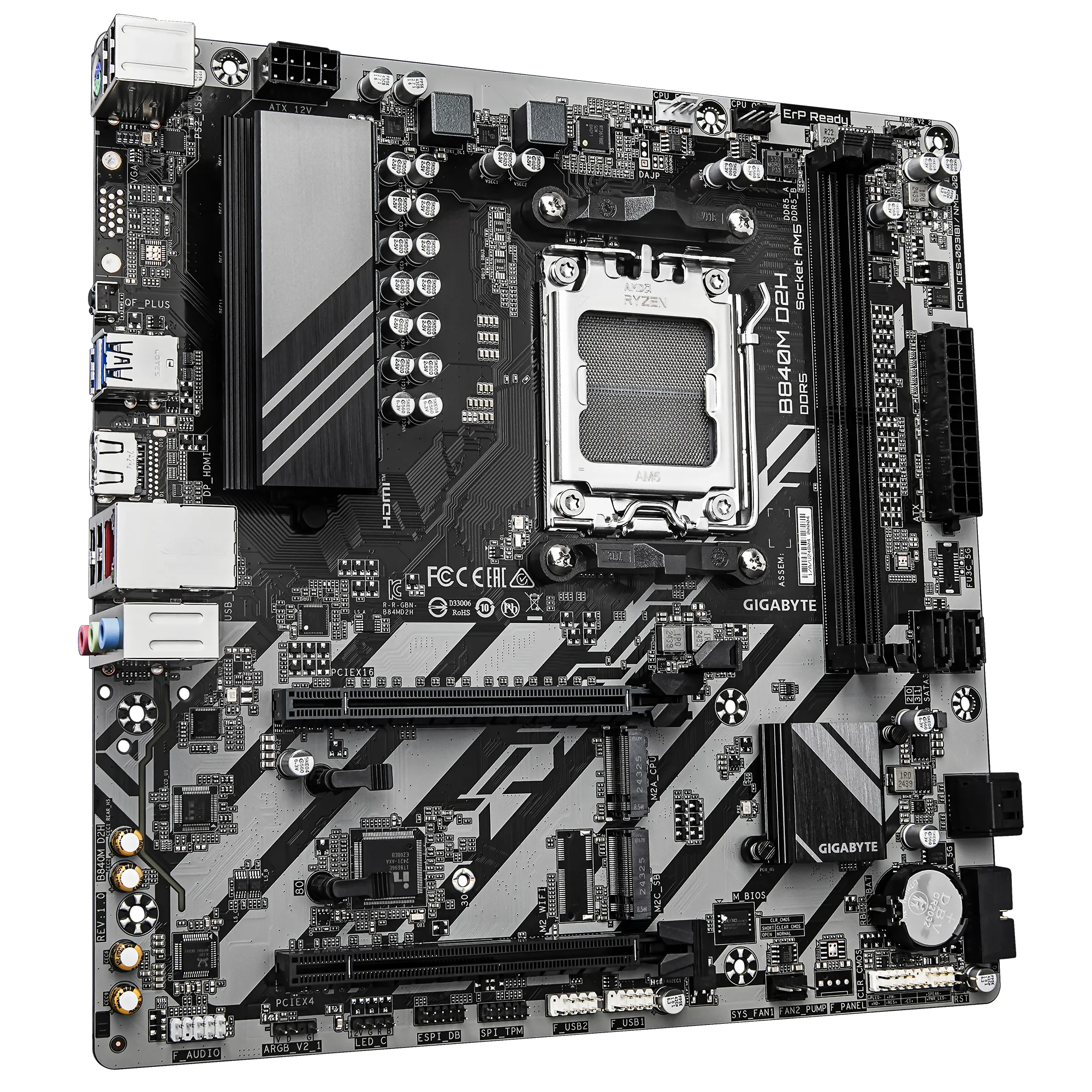 GIGABYTE AMD B840 Chipset for AMD AM5; 2x Dual DDR5; 2x M2; 1x HDMI - Image 3