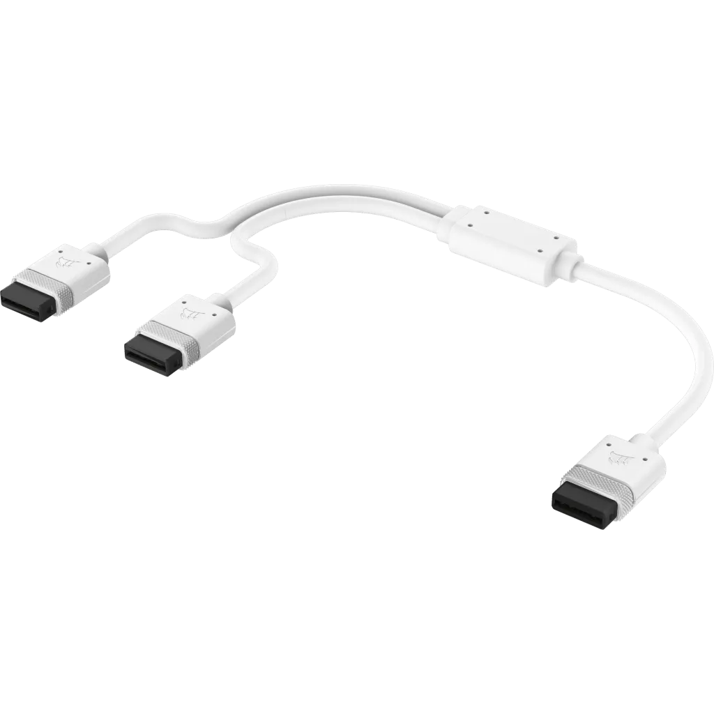 Corsair iCUE LINK Cable; 1x 600mm Y-Cable with Straight connectors; White 3 Corsair iCUE LINK Cable; 1x 600mm Y-Cable with Straight connectors; White - Image 3