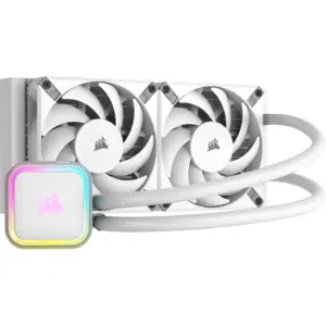 Corsair iCUE H100i ELITE RGB 240mm Liquid CPU Cooler - White AMD: AM5; AM4; sTRX4; sTR5 | Intel LGA: 1700/1851; 1200; 115X; 2066