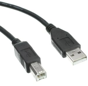 USB printer cable A Male + B M; Black / blue; 1.8m