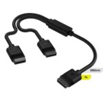 Corsair iCUE LINK Cable; 1x 600mm Y-Cable with Straight connectors; Black