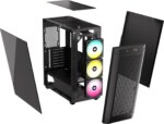480T RGB Airflow Black Tempered Glass Mid-Tower; 2x 2.5'' Drive Bays; Up to 360mm; 1x 120mm fan incl