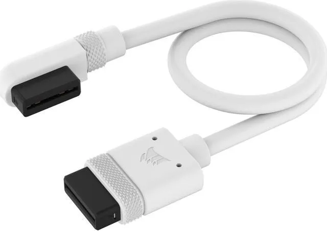 Corsair iCUE LINK Cable; 2x 200mm with Straight/Slim 90° connectors; White - Image 6