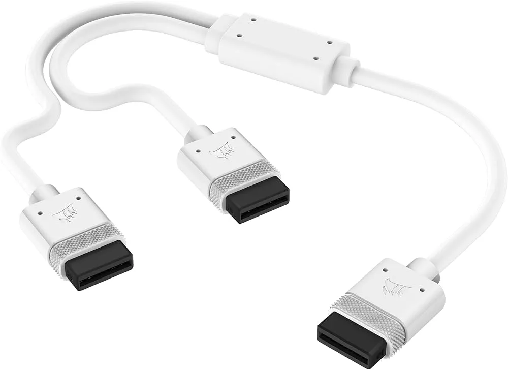 Corsair iCUE LINK Cable; 1x 600mm Y-Cable with Straight connectors; White 4 Corsair iCUE LINK Cable; 1x 600mm Y-Cable with Straight connectors; White - Image 4
