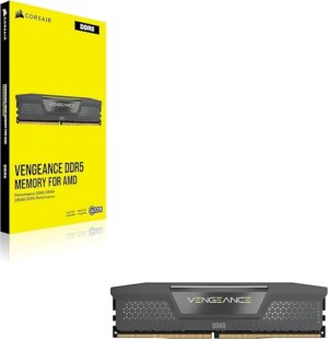 CORSAIR VENGEANCE DDR5 16GB (1 x 16GB) DDR5 6000 CL36-44-44-96 1.35V Intel XMP & AMD EXPO - GREY (CMK16GX5M1E6000Z36)