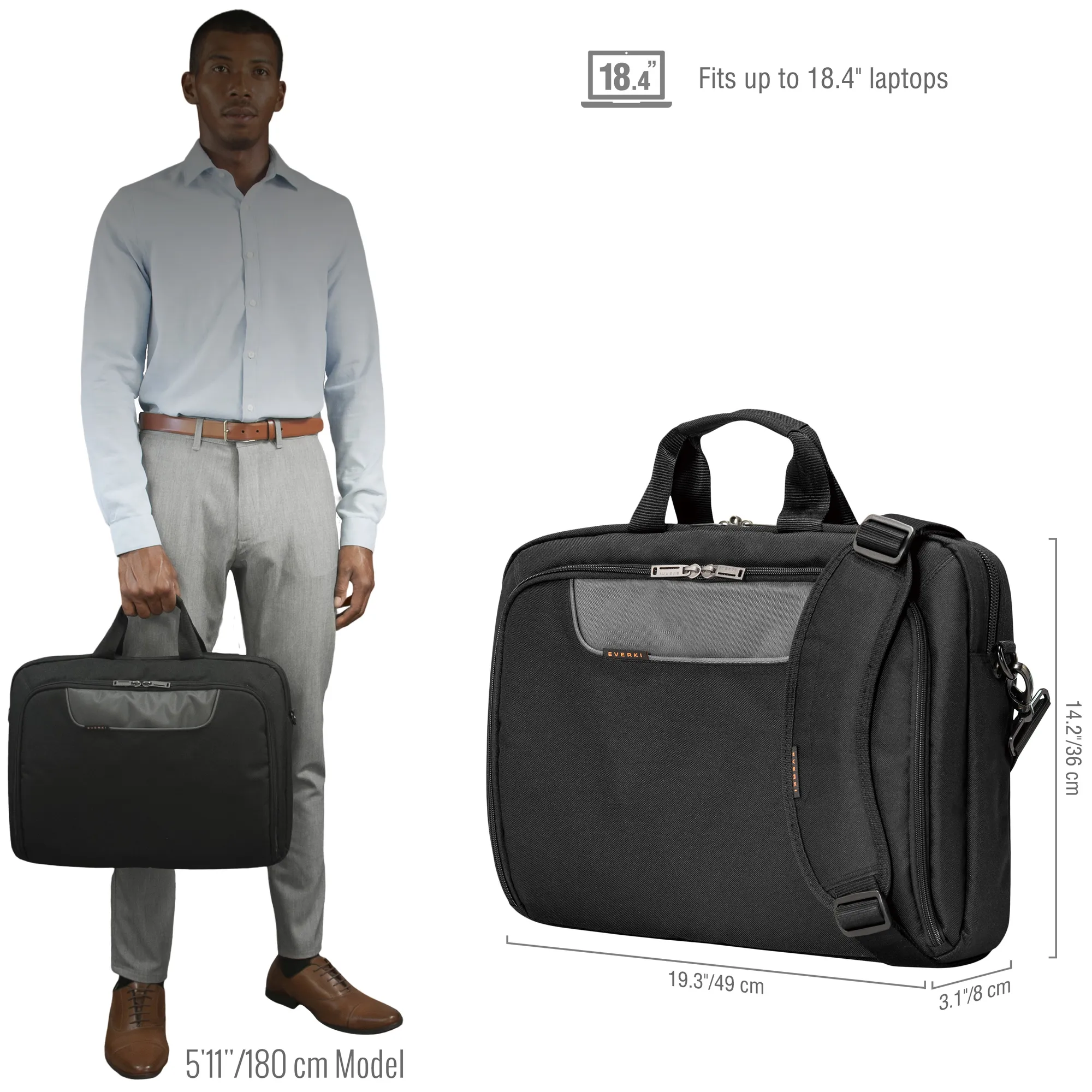 EVERKI EKB407NCH18 ADVANCE 18.4'' NOTEBOOK BRIEFCASE BAG - Image 8
