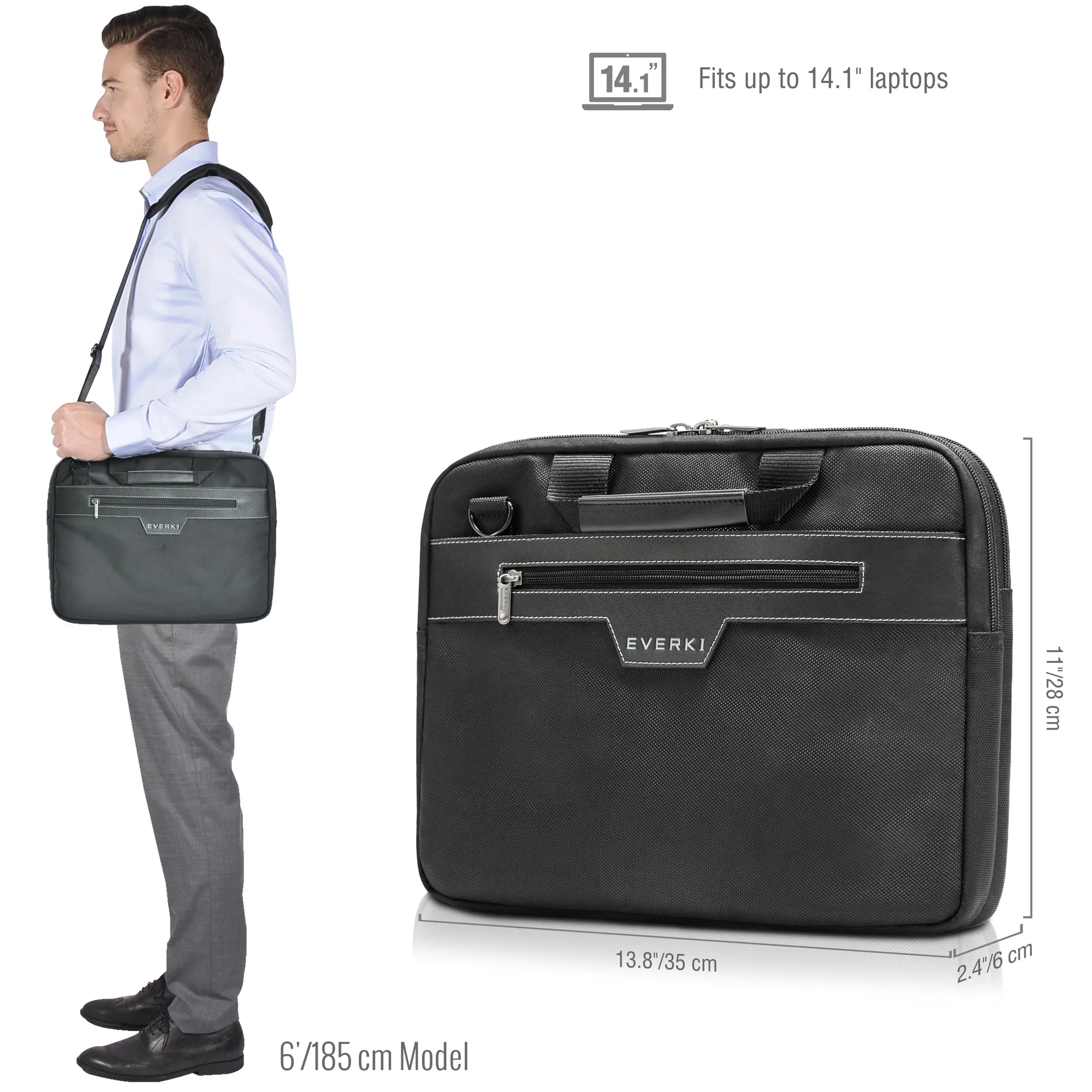 EVERKI EKB414 BUSINESS 414 14.1'' LAPTOP BRIEFCASE - Image 15