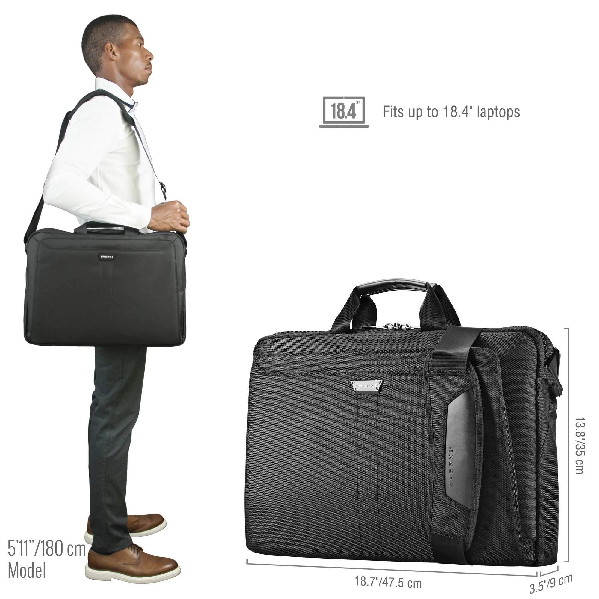 EVERKI EKB417BK18 LUNAR fits up to18.4'' NOTEBOOK BRIEFCASE BAG - Image 13