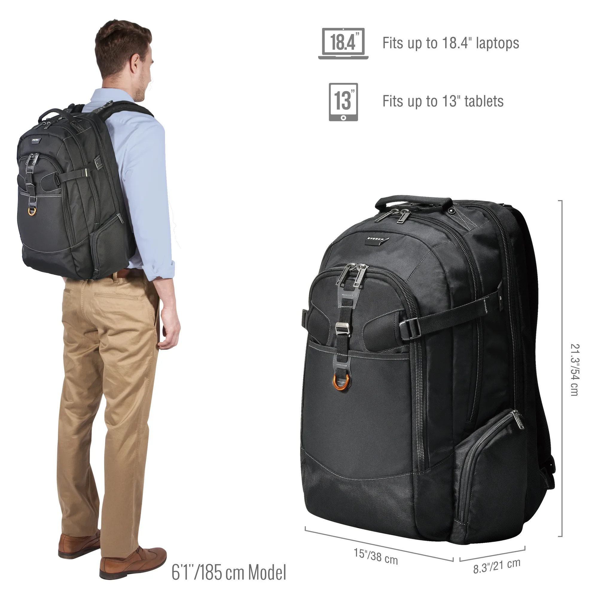 EVERKI EKP120 BUSINESS 120 18.4'' LARGE LAPTOP BACKPACK - Image 13