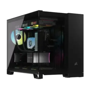 2500X RGB Micro ATX Black Dual Chamber PC Case; 2x 3.5'' |  2x 2.5'' Drive Bays; Up to 360mm Radiator; 2x 120mm fan incl