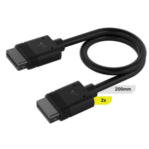 Corsair iCUE LINK Cable; 2x 200mm with Straight connectors; Black (CL-9011120-WW)