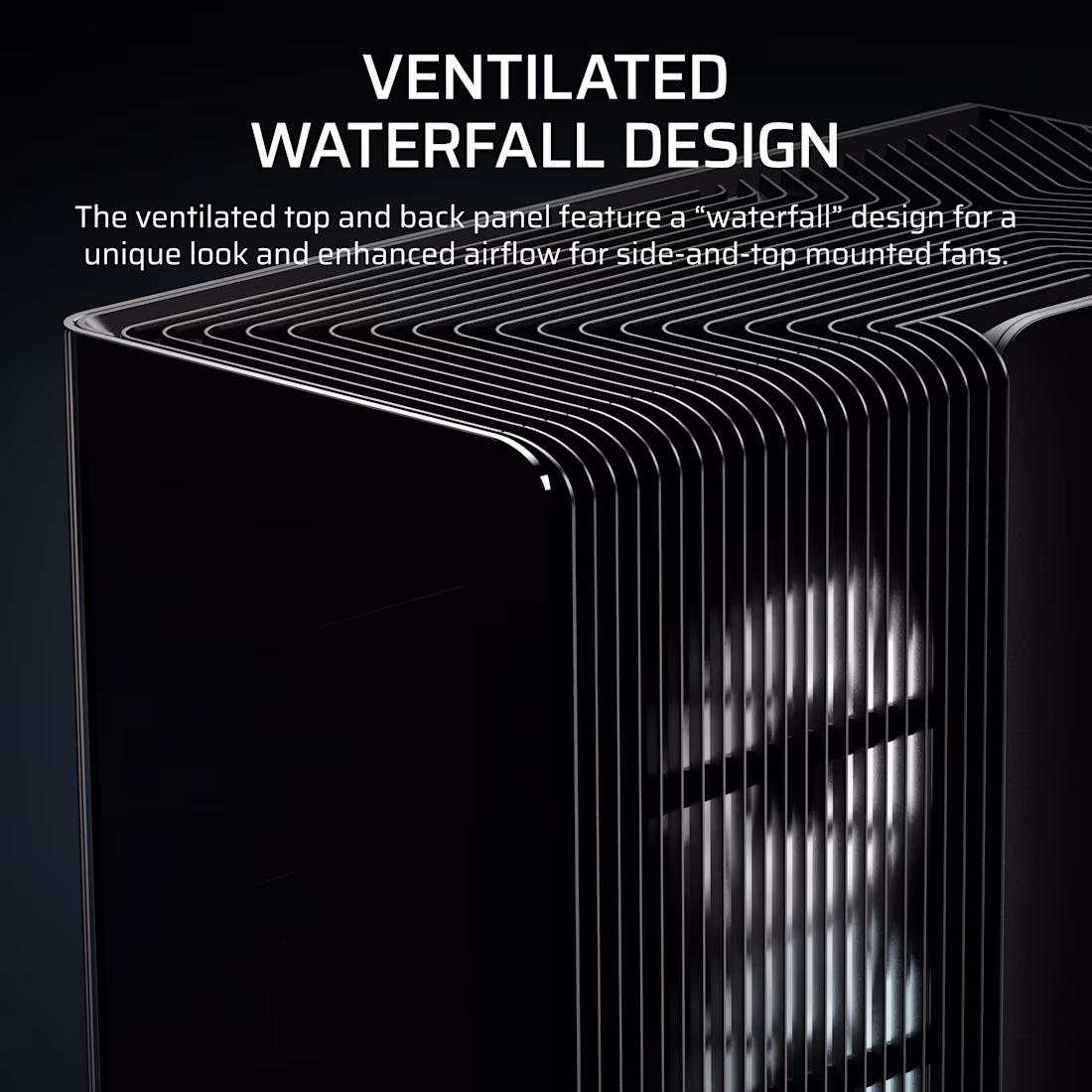 FRAME 4500X RS-R ARGB Panoramic Glass Mid-Tower PC Case;includes 3x RS120-R ARGB Fans ; 4x 2.5'' ; 2x 3.5'' Black - Image 6