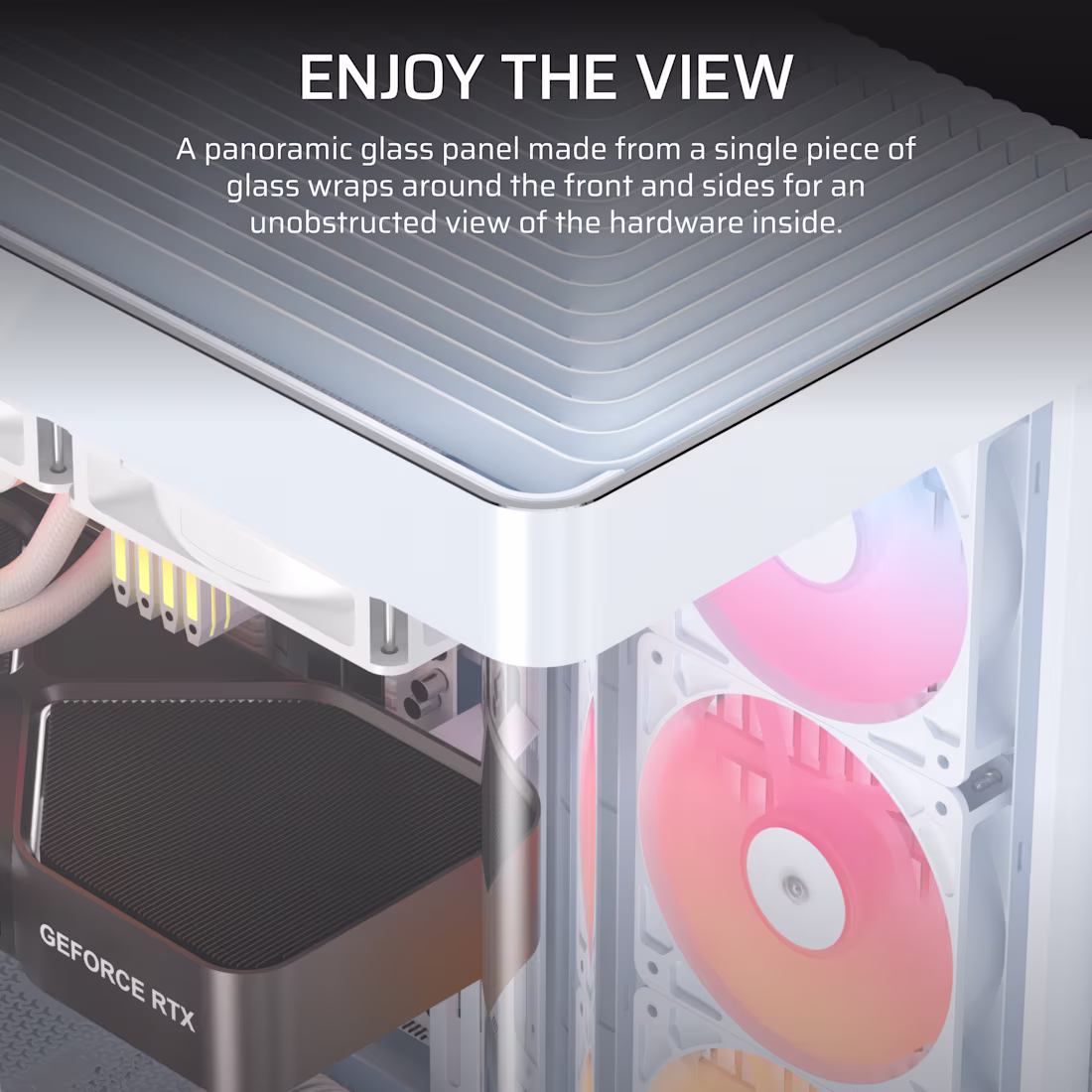 FRAME 4500X RS-R ARGB Panoramic Glass Mid-Tower PC Case;includes 3x RS120-R ARGB Fans ; 4x 2.5'' ; 2x 3.5'' ; White - Image 4