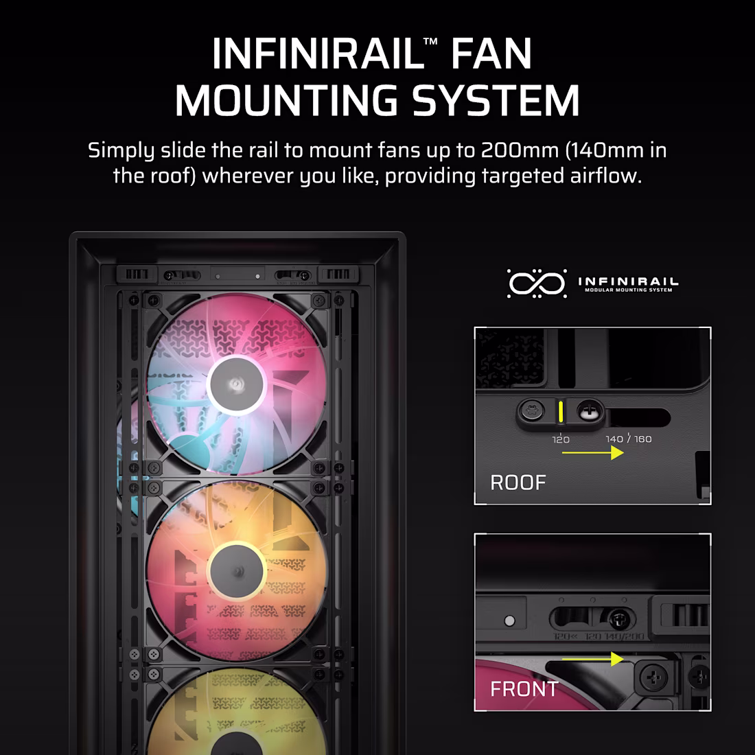 FRAME 5000D RS ARGB Mid-Tower PC Case; 4x RS140 ARGB Fans; 2x 2.5'' ; 1x 3.5'' ; Black. - Image 15