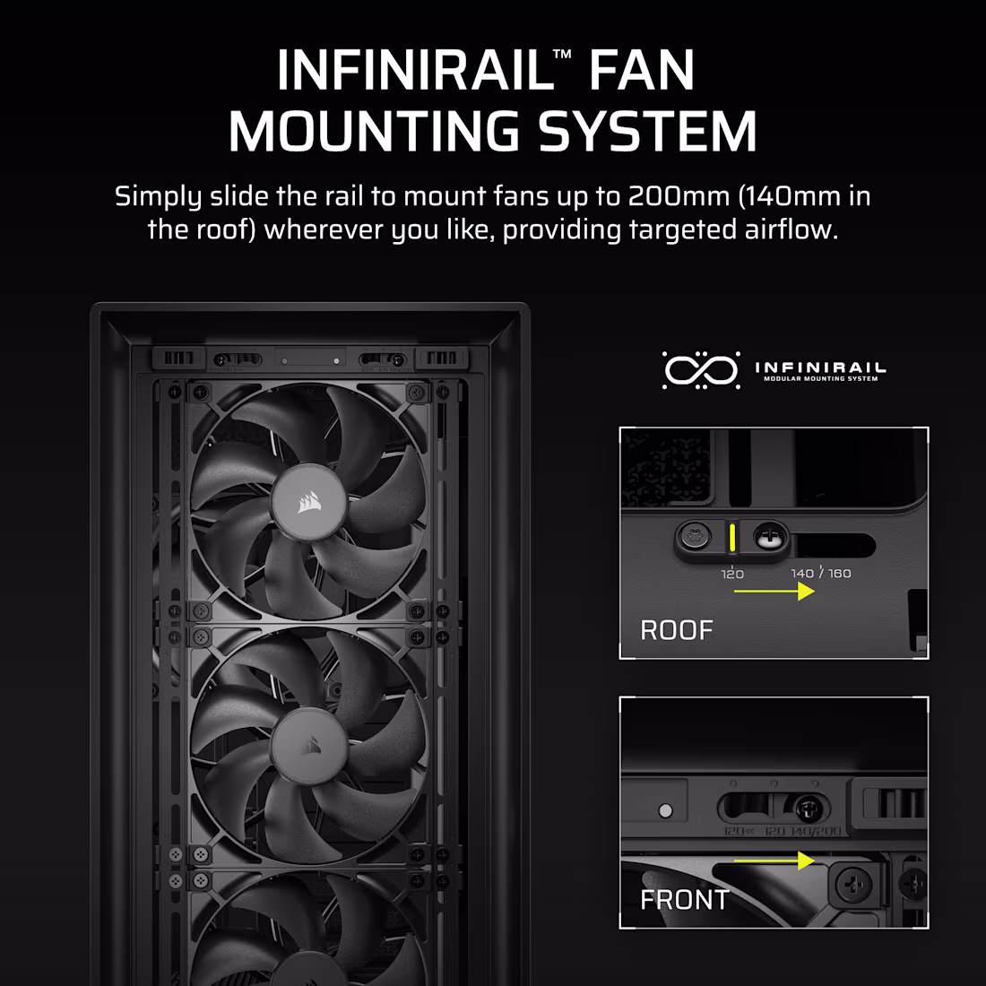 FRAME 5000D RS Mid-Tower PC Case; 4x RS 140 PWM Fans; 2x 2.5'' ; 1x 3.5''; Black. - Image 16