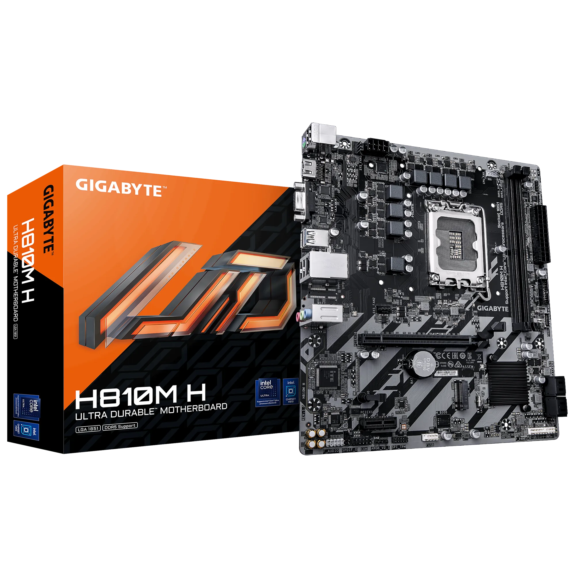 GIGABYTE Intel® H810 Chipset for LGA 1851; 2x DDR5; 1x M2; HDMI 1x VGA; mATX