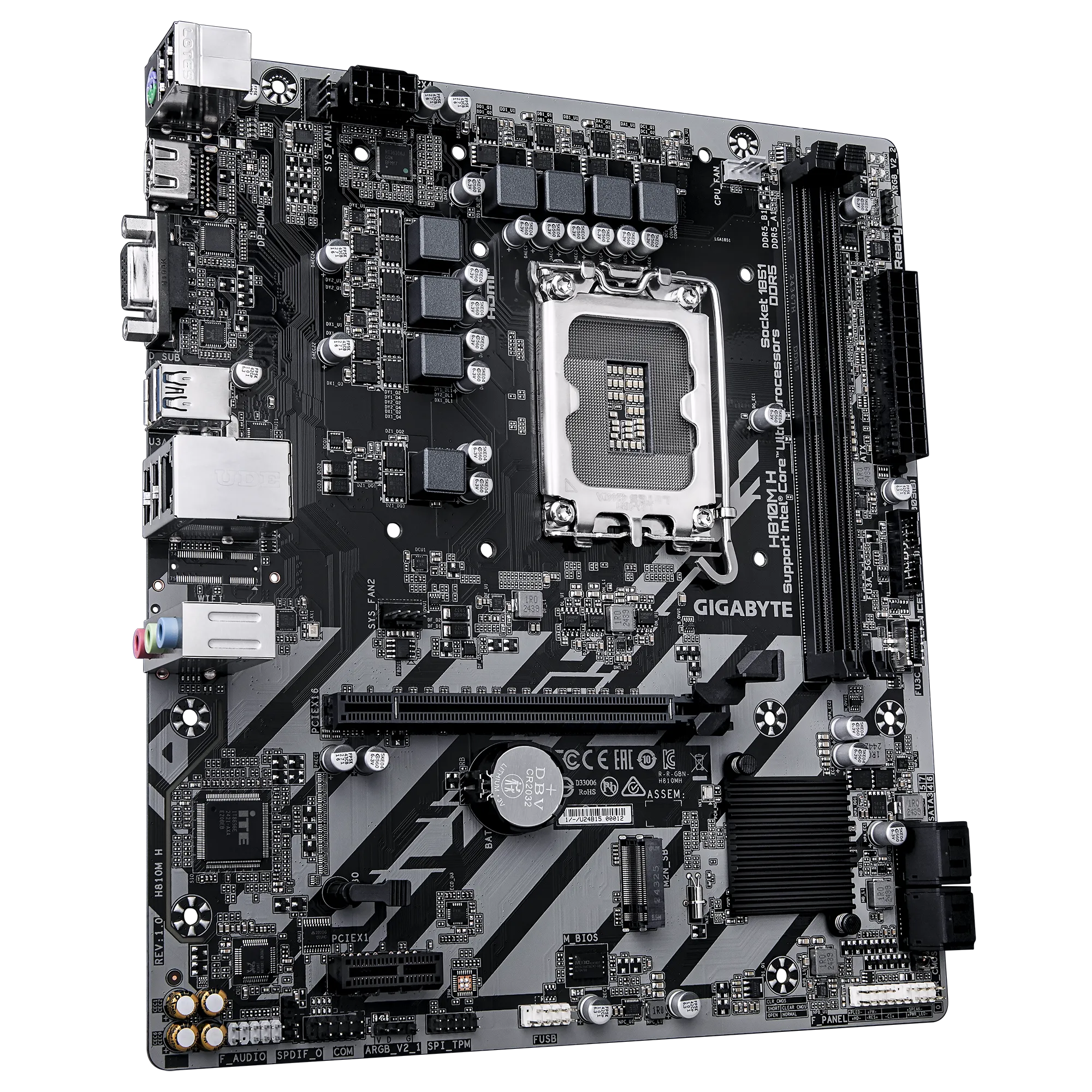 GIGABYTE Intel® H810 Chipset for LGA 1851; 2x DDR5; 1x M2; HDMI 1x VGA; mATX - Image 3