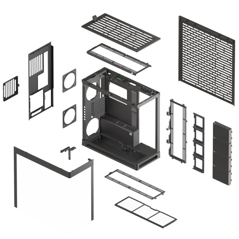 Aerocool HAVN HS 420 Base Edition Black EATX case - Supports up to 11 fans (0 incl) - 4x 3.5'' or 8x 2.5'' - 420mm Radiator.