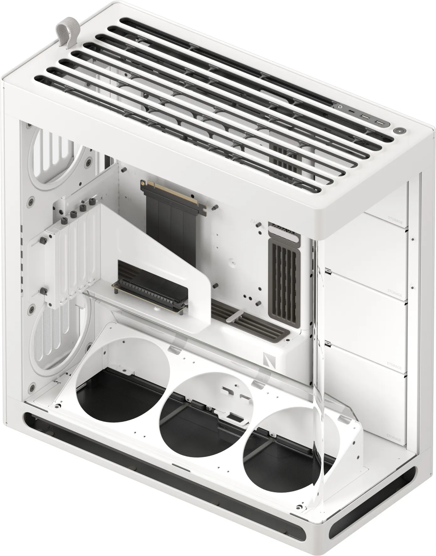 Aerocool HAVN HS 420 Base Edition White EATX case - Adjustable GPU Bracket - Supports 11 fans (0 Incl) - 4x 3.5'' or 8x 2.5''