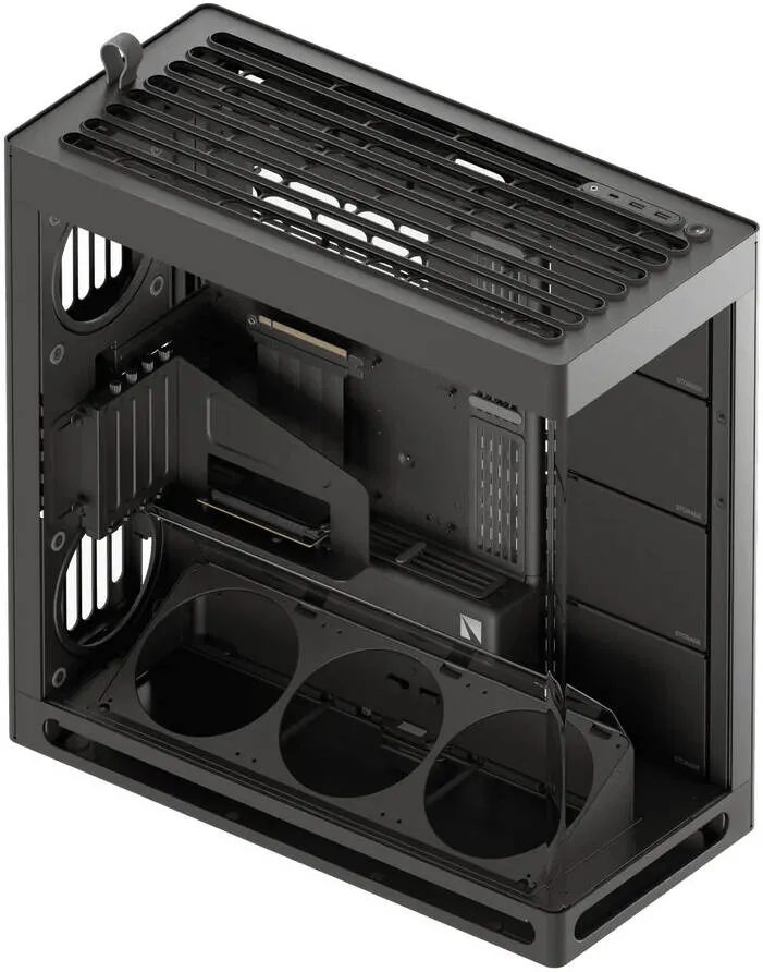 Aerocool HAVN HS 420 Base Edition Black EATX case - Adjustable GPU Bracket - Supports 11 fans (0 incl) - 4x 3.5'' or 8x 2.5''