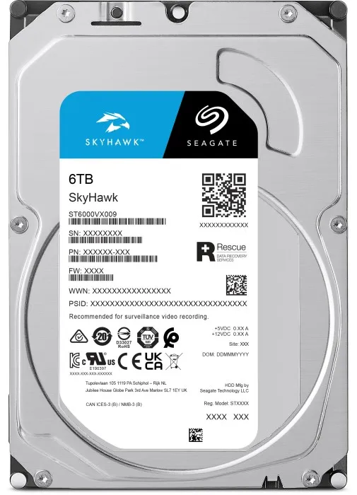 Seagate Skyhawk ST6000VX009 6TB 3.5'' HDD Surveillance Drives; SATA 6GB/s Interface; 8+ Bays Supported; MTBF: 1M Hr's; Camera's - Image 3