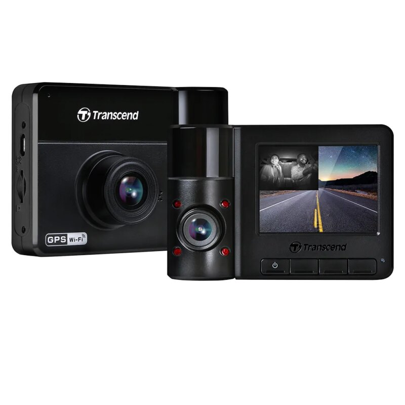 TRANSCEND DRIVEPRO 550 (MODEL B) DUAL LENS DASH CAM WITH 128GB MICROSD CARD