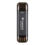 TRANSCEND 128 GB ESD310C USB3.2 TYPE A & C (USB 10Gbps) OTG COMPACT PORTABLE SSD  - Read 1050MB/s Write 950 MB/s - Black