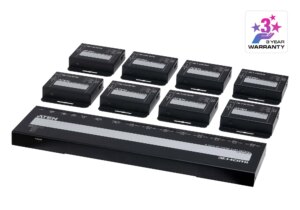 4-Port 4K HDMI Cat 6 Splitter with Receivers - 1 splitter and 8 receivers