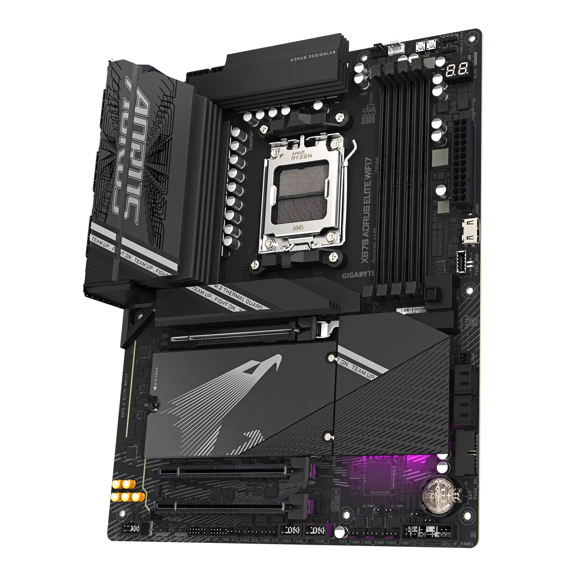 GIGABYTE Aorus AMD X870 Chipset for AMD AM5; 4x DDR5; 4x M2; 2x HDMI (1x Front)/2 x USB4® USB Type-C®; ATX. - Image 4