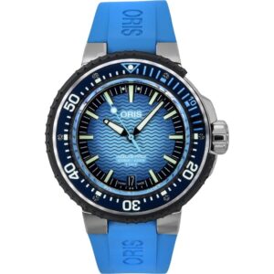 Oris Aquis Pro Rubber Strap Blue Dial Automatic Diver's 01-400-7777-7155-Set 4000M Men's Watch