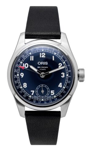 Oris Big Crown Pointer Date Calibre 403 Leather Strap Blue Dial Automatic 01-403-7776-4065-07-5-19-11 Men's Watch