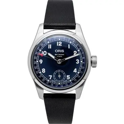 Oris Big Crown Pointer Date Calibre 403 Leather Strap Blue Dial Automatic 01-403-7776-4065-07-5-19-11 Men's Watch