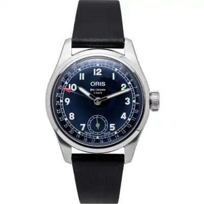 Oris Big Crown Pointer Date Calibre 403 Leather Strap Blue Dial Automatic 01-403-7776-4065-07-5-19-11 Men's Watch