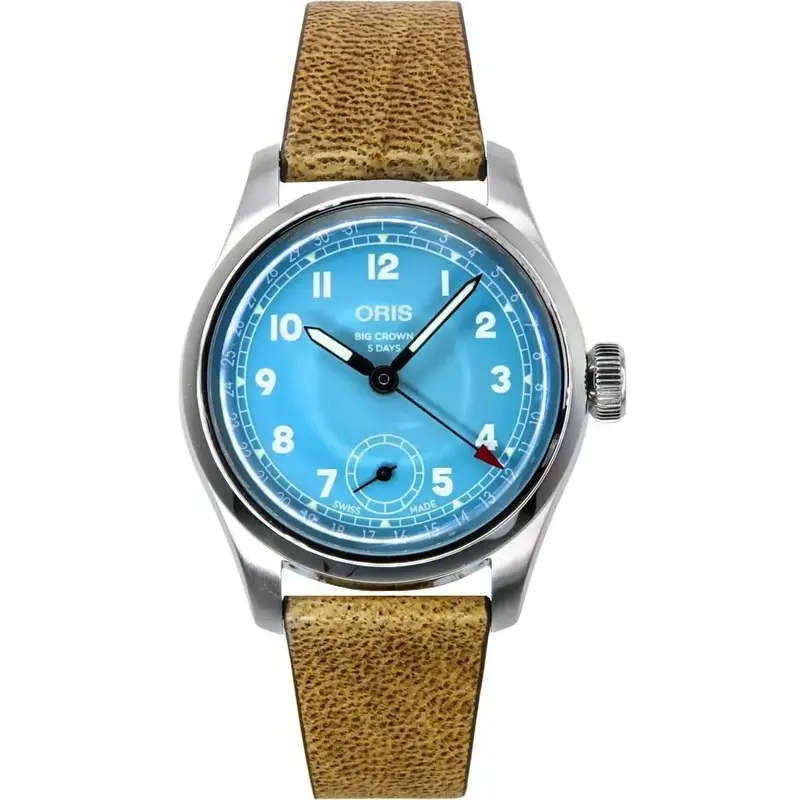 Oris Big Crown Pointer Date Leather Strap Blue Dial Automatic 01-473-7786-4065-07-5-19-22FC Men's Watch