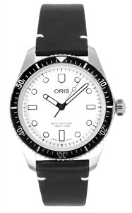 Oris Social Club Singapore Leather Strap White Dial Automatic 01-733-7707-4051-OSC-SGP-Set 100M Men's Watch