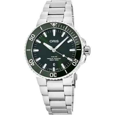 Oris Aquis Stainless Steel Green Dial Automatic Diver's 01 733 7766 4157-07 8 22 05PEB 300M Men's Watch