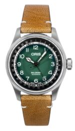 Oris Big Crown Cervo Volante Leather Strap Green Dial Automatic 01-754-7779-4067-Set Men's Watch
