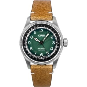 Oris Big Crown Cervo Volante Leather Strap Green Dial Automatic 01-754-7779-4067-Set Men's Watch