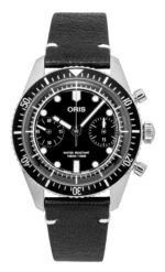 Oris Divers Sixty-Five Chronograph Leather Strap Black Dial Automatic 01-771-7791-4054-07-6-20-01 100M Men's Watch