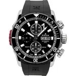 Edox CO-1 Chronograph Rubber Strap Black Dial Automatic Diver's 01128-3NRCA-NN 500M Men's Watch