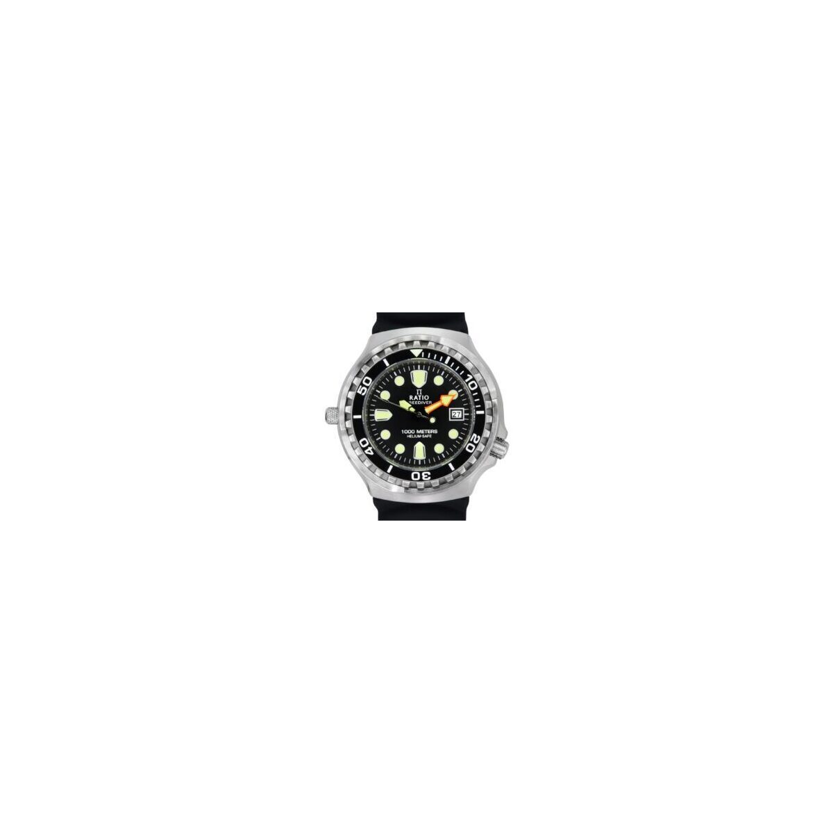Ratio FreeDiver Version 02 Helium Safe 1000M Sapphire Quartz Black Dial 1038EF102V-BLK-V02 Men's Watch