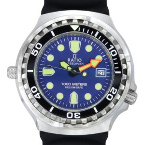 Ratio FreeDiver Version 03 Helium Safe 1000M Sapphire Quartz Blue Dial 1038EF102V-BLU-V03 Men's Watch