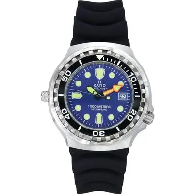 Ratio FreeDiver Version 03 Helium Safe 1000M Sapphire Quartz Blue Dial 1038EF102V-BLU-V03 Men's Watch