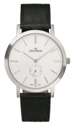 Grovana Kensington Leather Strap Silver Dial Quartz 1050.5532 Men's Watch