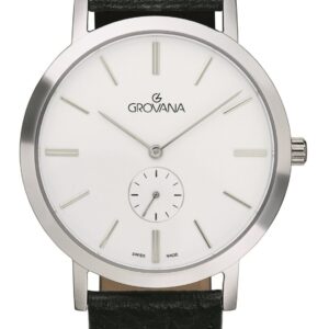 Grovana Kensington Leather Strap Silver Dial Quartz 1050.5532 Men's Watch